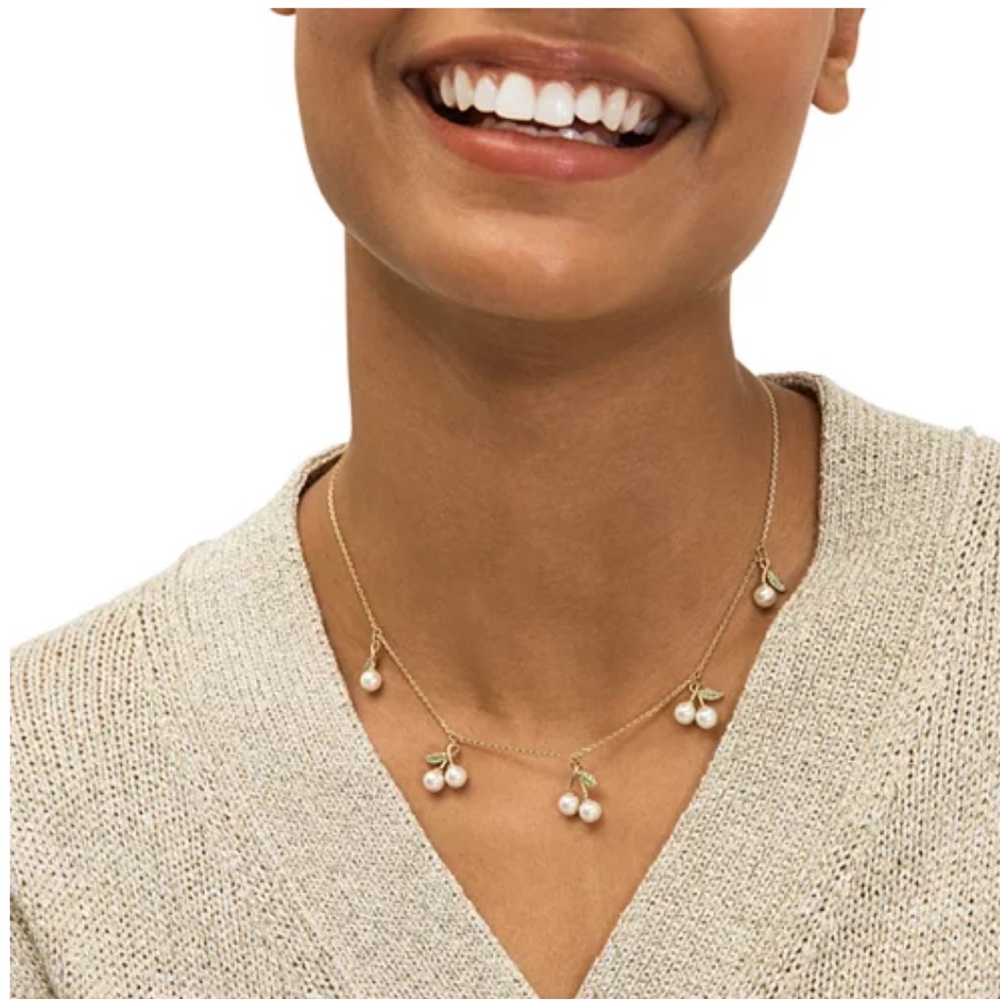 kate spade new york Cherie Gold-Tone Pavé Necklace, 17"-20 - Picture 2 of 6